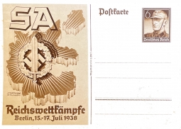 1938 Postal Card For SA SA Games in Berlin
