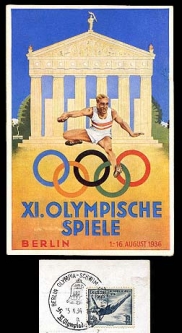 1936 Berlin Olympics Logo Propaganda Card