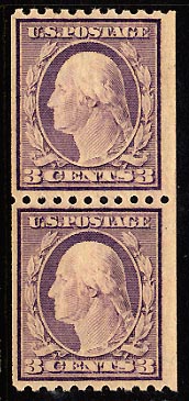 US 489 Three-cent Type II Washington Coil Line Pair