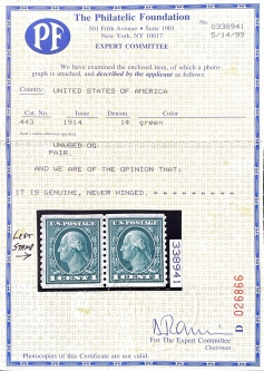 US 443 1914 One-cent Washington Perf. 10