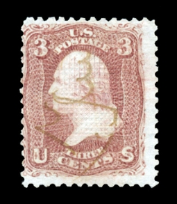 US 85 1867 Three-cent Washington “D” Grill