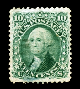 US 89 1867 10 Cent Washington "E" Grill