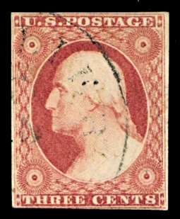 US 11A Three-Cent 1851 Imperforate Washington