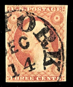 US 11 Three-Cent 1851 Imperforate Washington