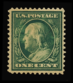 US 357 One-cent Franklin Blue Paper
