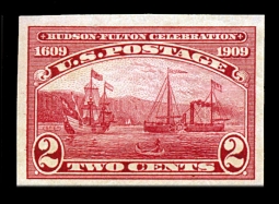 US 373 1909 Two-cent Hudson Fulton Imperforate