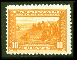US 400A 10-Cent Orange.  Discovery of San Francisco Bay