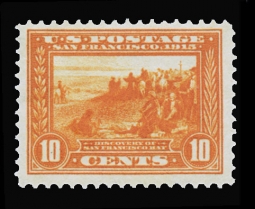 US 400A 10-Cent Orange.  Discovery of San Francisco Bay