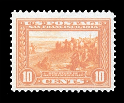 US 400A 10-Cent Orange.  Discovery of San Francisco Bay