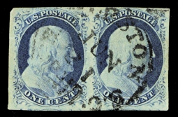 US 9 One-cent Franklin Type IV XF Pair
