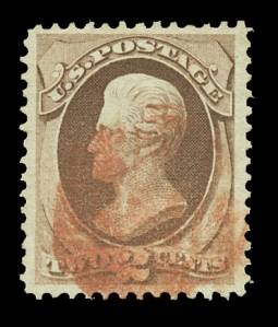 US 135 1870 Two-cent Andrew Jackson with Grill