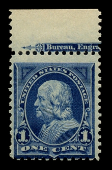 US 264  1895 1-cent Franklin Watermarked