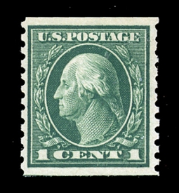 US 443 1914 One-cent Washington Perf. 10