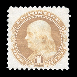 US 123 1875 1 Cent Franklin Pictorial Reissue