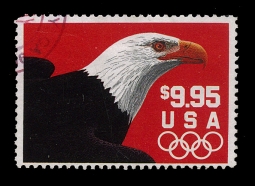 US 2541 $9.95 Express Mail Eagle, Olympic Rings