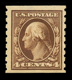 US 395 1910 Four-cent Washington Coil