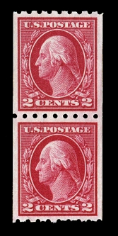 US 411 Two-cent Washington  Perf. 8 1/2 Pair
