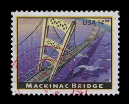 4438 2010 $4.90 Mackinac Bridge Priority Mail