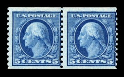US 458 1916 Five-cent Washington Coil Pair