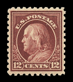 US 474 12-cent Franklin Perf. 10 Copper Red