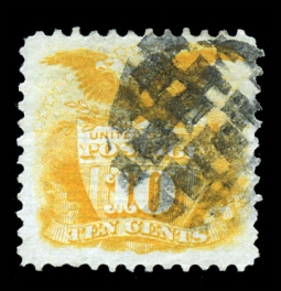 US 116 1869 10-cent Orange Flag and Shield