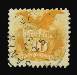 US 116 1869 10-cent Orange Flag and Shield