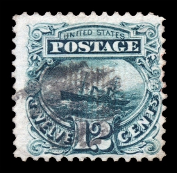 US 117 1869 12-Cent Steamship Pictorial