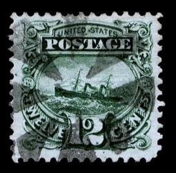US 117 1869 12-Cent Steamship Pictorial