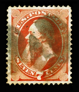 US 138 1870 Seven-cent Stanton Grilled, Certificate