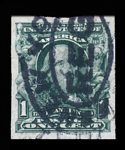 US 314 Imperforate One-Cent Franklin
