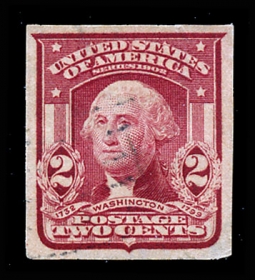 US 320A 1906 Two-cent Washington Imperforate