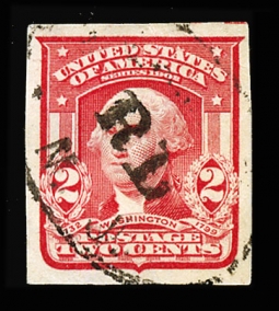 US 320 1906 Two-cent Washington Imperforate