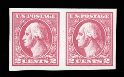 US 534A 1918 Imperforate Two-cent Washington Type VI Pair