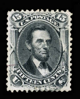 US 77 1866 Black 15 Cent Lincoln