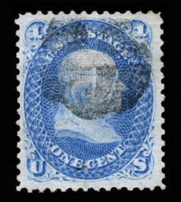 US 86 1867 one-cent Franklin "E" Grill