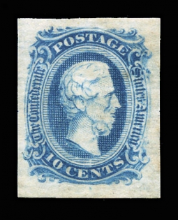 "CSA 11, 10-cent Blue Jefferson Davis"