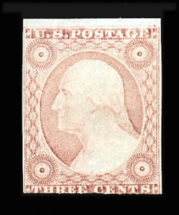 US 11A Three-Cent 1851 Imperforate Washington