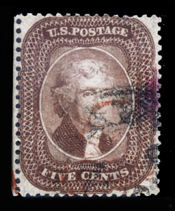 "US 29 1859 5 Cent Jefferson,  Brown"