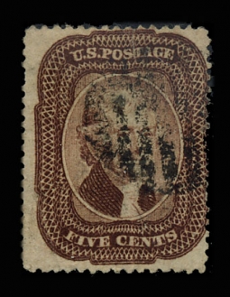 US 29 1859 5 Cent Jefferson,  Brown