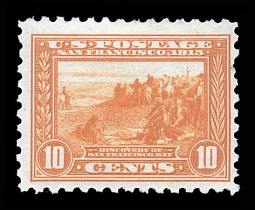 US 404 10-Cent Orange.  Discovery of San Francisco Bay, Perf. 10.