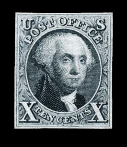 US #4, 10-Cent 1875 Reissue, Imperforate Washington (Copy)