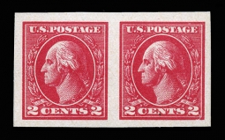 US 534 1918 Imperforate Two-cent Washington Type Va. Offset Pair
