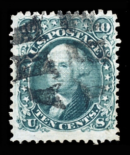US 89 1867 10 Cent Washington "E" Grill