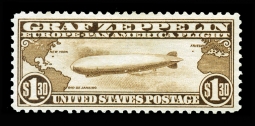 US C14 $1.30 Graf Zeppelin Stamp
