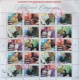 3339-44  Hollywood Composers Pane Used