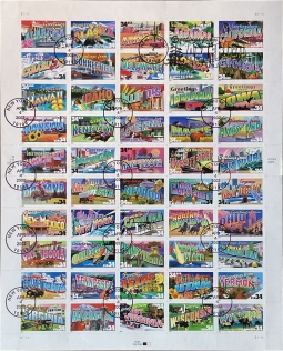 US3561-3610 34-cent Greetings from America Used