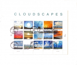US 3878 Cloudscapes Pane of 15 Used