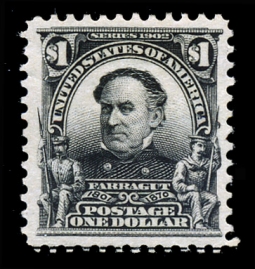 US 311 , Certified 1902 $1 Admrial Farragut