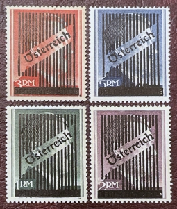 Austria 1945 Emergency Hitler Obliterations Unissued Set