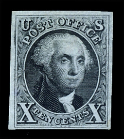 US #4, 10-Cent 1875 Reissue, Imperforate Washington, Certificate